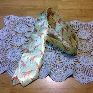 Handmade unisex necktie with giraffes